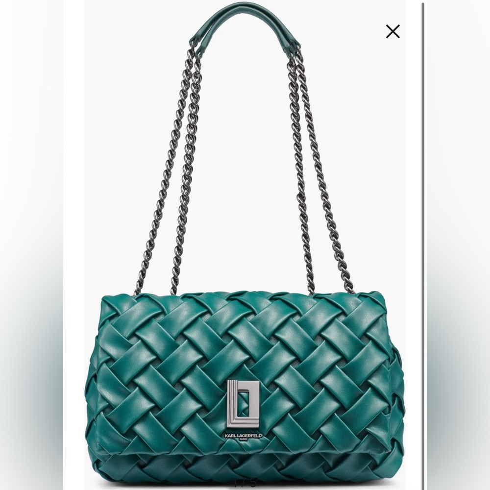 Karl Lagerfeld Paris Lafayette Shoulder Bag Crossbody Veridian Green New w/Tags